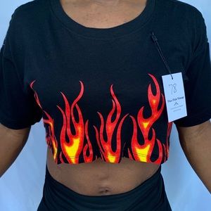Cropped Flames Shirt